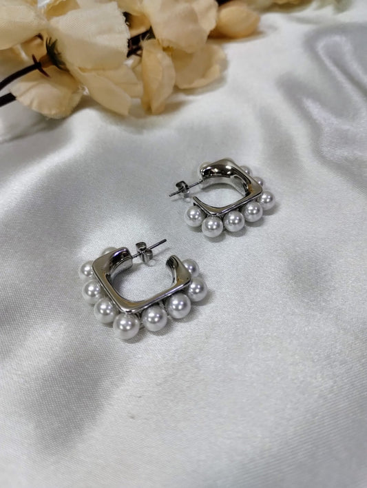 Moonlit Pearl Hoops