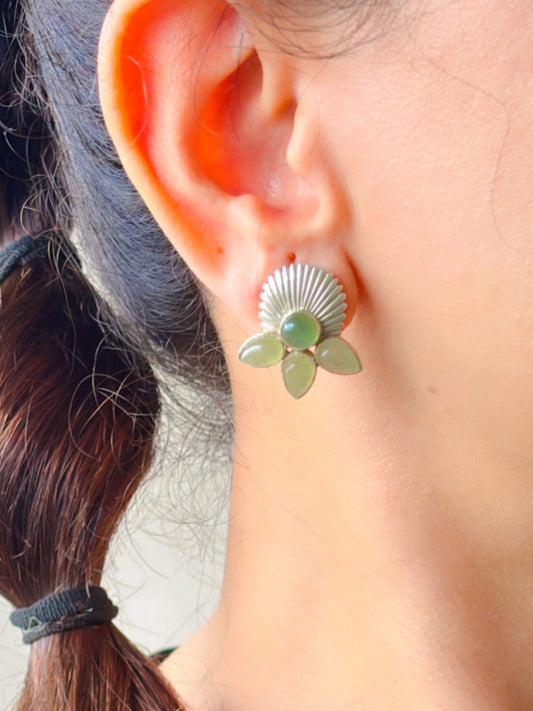 925 Silver Premium Designer floral Earrings 