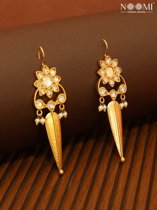 925 Silver. Gold Plated. Designer Earrings. NOOMI