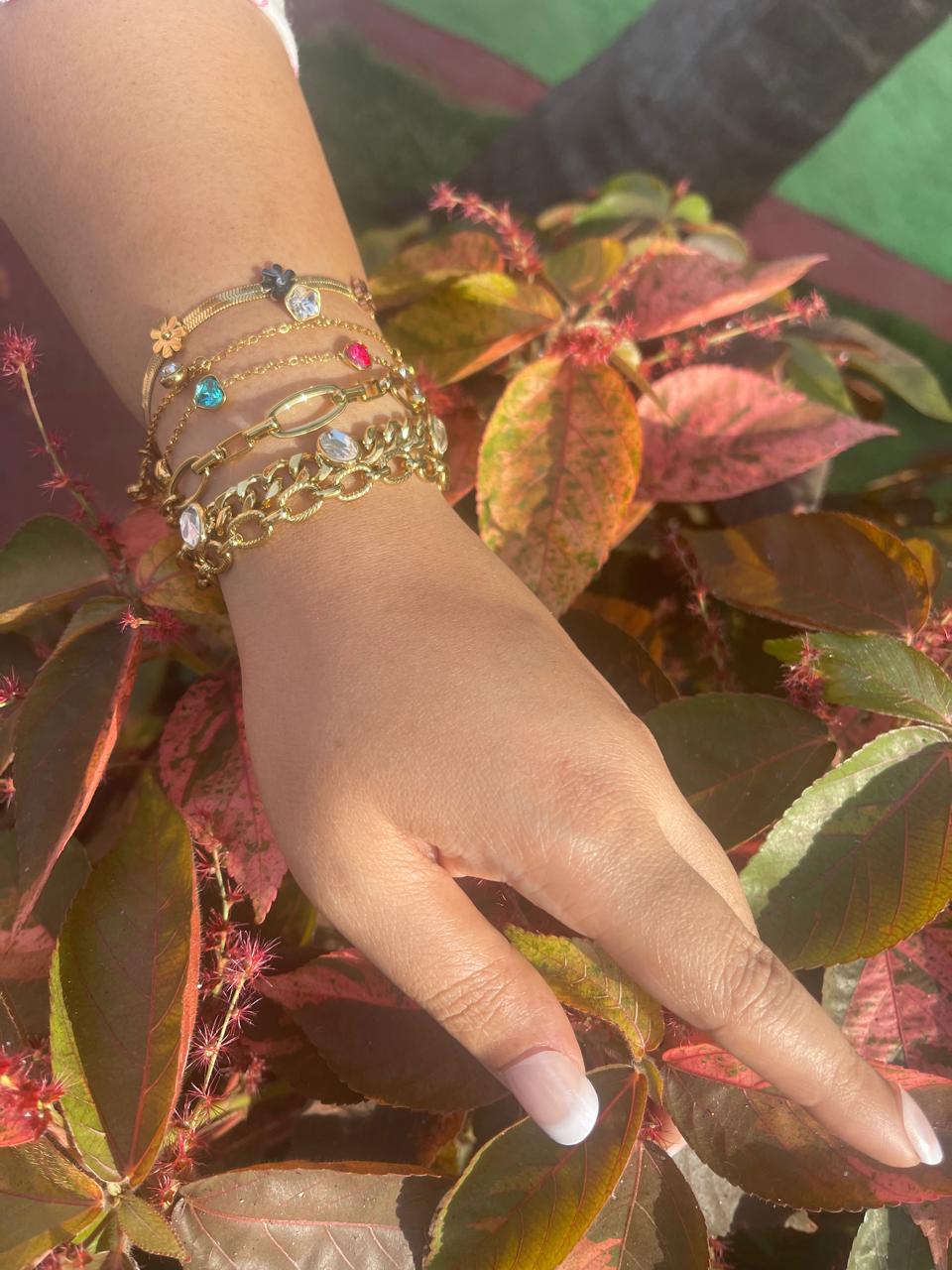 Anti-tarnish, stainless steel, gold plated bracelet.